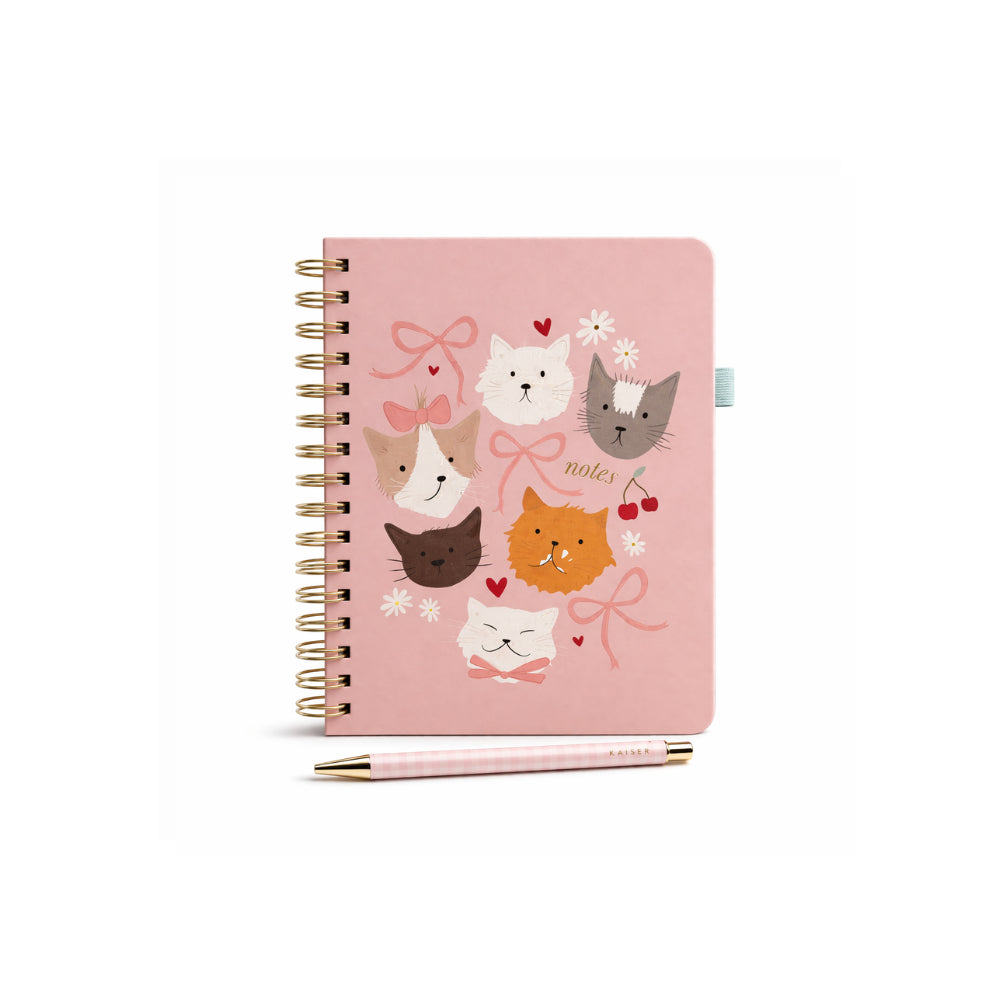 Kaiser Hardcover Notebook with Pen - KIT-TEA CAT